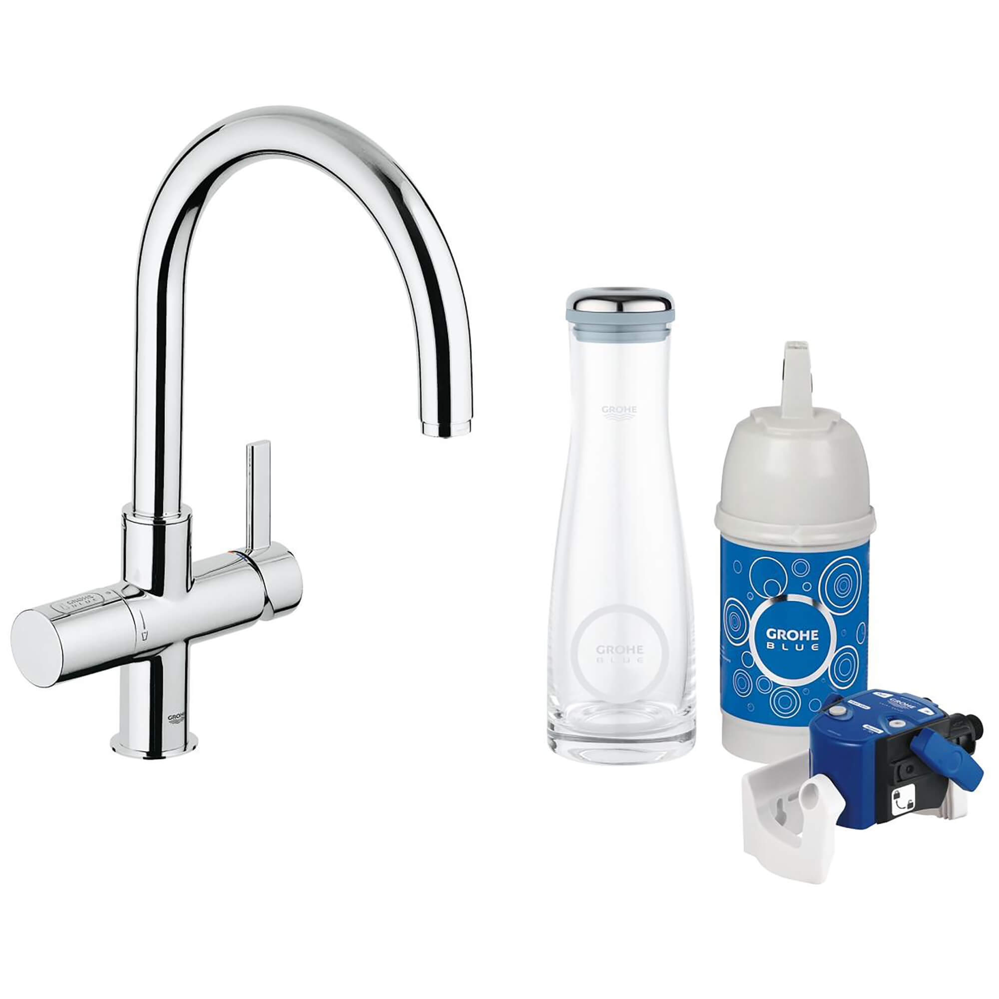 Single Handle Kitchen Faucet 175 GPM with Filtered Water GROHE CHROME